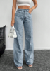 Picture of Women’s Jeans – Straight Loose Fit, Pockets with Rhinestone Detailing
