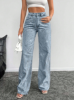 Picture of Women’s Jeans – Straight Loose Fit, Pockets with Rhinestone Detailing