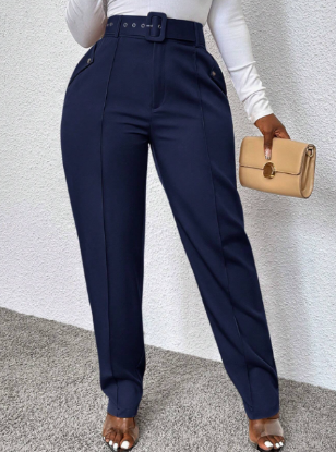 Picture of Women’s Skinny Pants – Belted High Waist