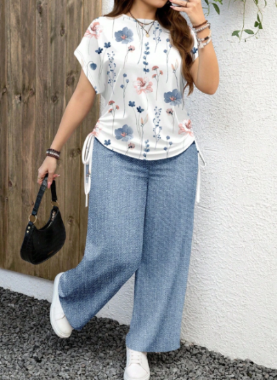 Picture of Women’s 2-PCS. Set – floral Print, Loose Casual Fit, Plus Size