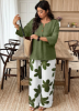 Picture of Women’s 2-Pcs.  Set –  Long-Sleeve & Floral Print Pants, Loose Fit, Plus Size