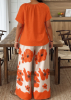 Picture of Women’s  2-Pcs. Set – Short-Sleeve, Repeating Pattern, Casual Loose Fit, Plus Size