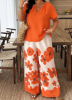 Picture of Women’s  2-Pcs. Set – Short-Sleeve, Repeating Pattern, Casual Loose Fit, Plus Size