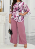 Picture of Women’s  2-Pcs. Set –  Wide Sleeves & Wide-Leg Pants, Plus Size