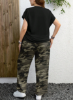 Picture of Women’s 2-Pcs. Set – Minimalist Casual Style, Plus Size, Army print