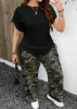 Picture of Women’s 2-Pcs. Set – Minimalist Casual Style, Plus Size, Army print