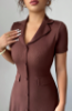 Picture of Women’s Dress – short sleeves, Collar, A-Line, Back belt