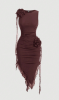 Picture of Women's Dress – Asymmetric Hem, 3D Floral Accent, Bodycon, sleeveless