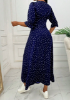 Picture of Women’s Dress - Polka Dot, Midi Sleeves, Side Slit