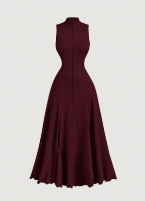 Picture of Women’s Dress – Elegant Maxi, High Neck, Sleeveless