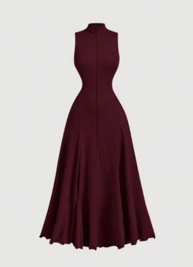 Picture of Women’s Dress – Elegant Maxi, High Neck, Sleeveless