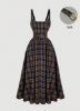 Picture of Women’s Dress –  Plaid, wide Strap, with belt