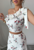 Picture of Women’s 2-Pcs. Set – Off shoulder, high Slit, Floral print
