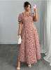 Picture of Women’s Dress – A-Line, Square Neck, Floral Pattern, plus size