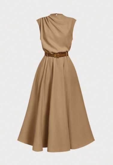Picture of Women’s Dress – Belted, Sleeveless, solid color