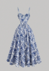 Picture of Women’s Corset Dress – Floral Bustier, Contrast Waist