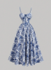 Picture of Women’s Corset Dress – Floral Bustier, Contrast Waist