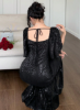 Picture of Women’s Elegant Chiffon Maxi Dress – Ruffle Collar & Hem
