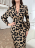 Picture of Women’s Wrap Maxi Dress – Leopard Print, Tie Detail, Evening Style