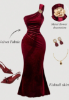 Picture of Women’s Elegant One-Shoulder Maxi Dress – velvet, Vintage Style