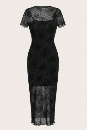 Picture of Women’s Bodycon Dress – Halloween Spiderweb Print