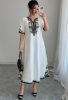 Picture of Women’s Elegant V-Neck Dress – Reverse Print