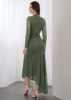 Picture of Women’s Dress – High Neck, Asymmetric Hem, Elegant Evening Style