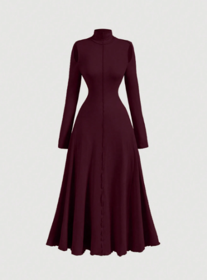 Picture of Women’s Turtleneck Dress – Vintage Elegant Style, long sleeves