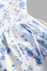 Picture of Women’s Elegant Dress – Floral Print, Ruffle Collar, Tie Shoulder