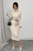 Picture of Women’s Knitted Sweater Dress – Turtleneck, Ribbed Bodycon, Bow Details