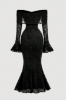 Picture of Women’s Off-Shoulder Lace Bodycon Dress – Front Bow, Long Sleeves