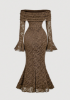 Picture of Women’s Off-Shoulder Lace Bodycon Dress – Front Bow, Long Sleeves