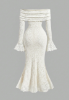 Picture of Women’s Off-Shoulder Lace Bodycon Dress – Front Bow, Long Sleeves
