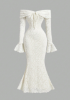 Picture of Women’s Off-Shoulder Lace Bodycon Dress – Front Bow, Long Sleeves