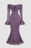 Picture of Women’s Off-Shoulder Lace Bodycon Dress – Front Bow, Long Sleeves