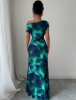Picture of Women’s Minimalist dress- Asymmetric Shoulder & Waist Ruffle with Pattern