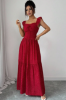 Picture of Women’s Elegant Dress – Square Neck, Polka Dot Chiffon, Flowing Maxi Skirt