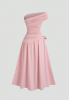 Picture of Women’s Elegant Summer Dress –  Asymmetric Hem, One-Shoulder Style