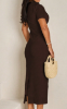 Picture of Women’s Elegant Solid Dress – Zipper, Fake Buckle, Short Sleeve