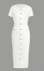 Picture of Women’s Elegant Solid Dress – Zipper, Fake Buckle, Short Sleeve