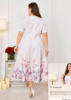 Picture of Women's Plus Size Party Dress – Square Neck, Floral Pattern
