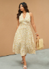 Picture of Women's Plus Size Dress – Ditsy Floral, Halter Neckline, Relaxed Fit