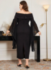 Picture of Women's Elegant Plus Size  Evening Dress – Off-Shoulder, Bodycon Silhouette