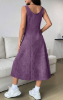 Picture of Women’s Solid Sleeveless Dress – Button Front, Ruched Waist