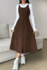 Picture of Women’s Solid Sleeveless Dress – Button Front, Ruched Waist
