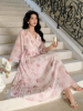 Picture of Women’s Midi Dress – Floral Print, Pleated Design, V-neck