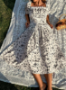 Picture of Women’s Plus Size Floral Midi Dress – Waist Tie, Short Sleeve, Ruffle Hem
