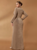 Picture of Women’s Elegant Plus Size Mermaid Hem Dress – Deep V-Neck, High Stretch, slit