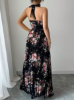 Picture of Women’s Sleeveless Vacation Maxi Dress – Cross Neck, Waist Tie, A-Line
