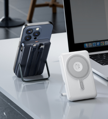 Picture of Black Power Bank – 10000mAh Magnetic Mini with Cable & Bracket